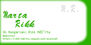 marta rikk business card